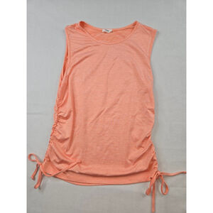 Women's Ripe Peach Ruched Sleeveless Tank Top XS